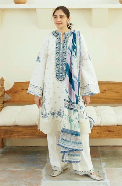 Zara Shahjahan  lawn 3PC Embroidered Unstitched