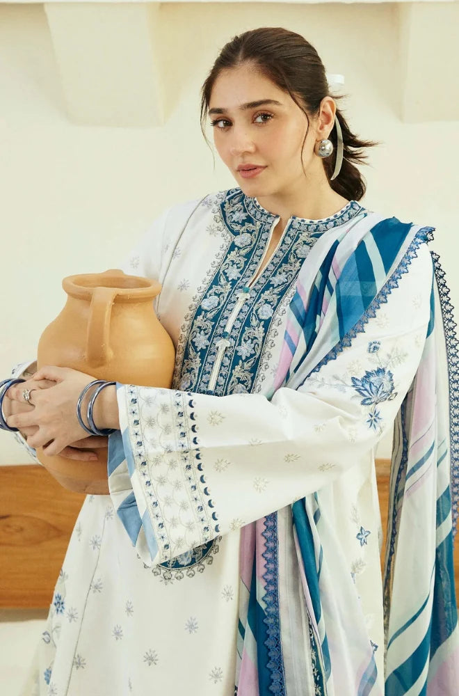 Zara Shahjahan  lawn 3PC Embroidered Unstitched