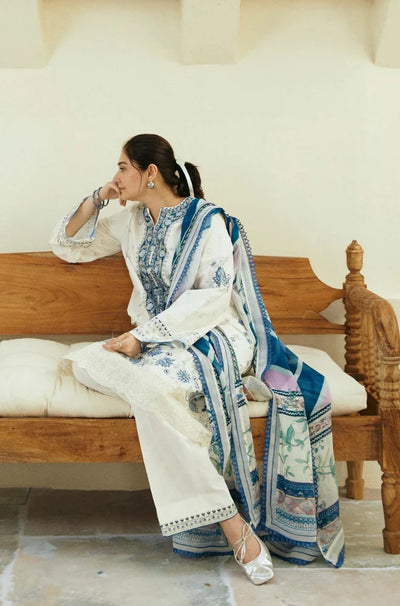 Zara Shahjahan  lawn 3PC Embroidered Unstitched