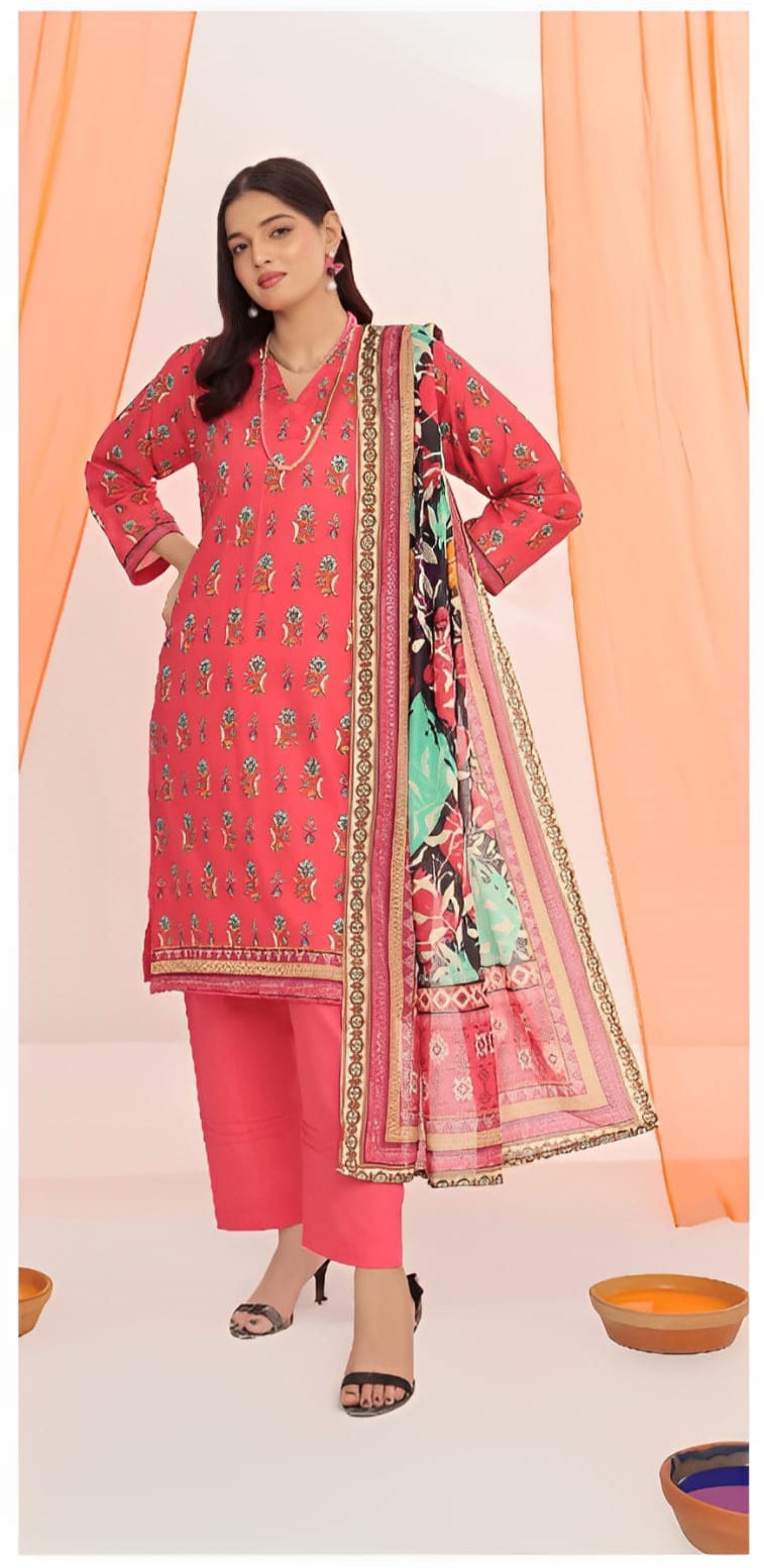 Ethnic Printed Lawn Unstitched 3 Piece