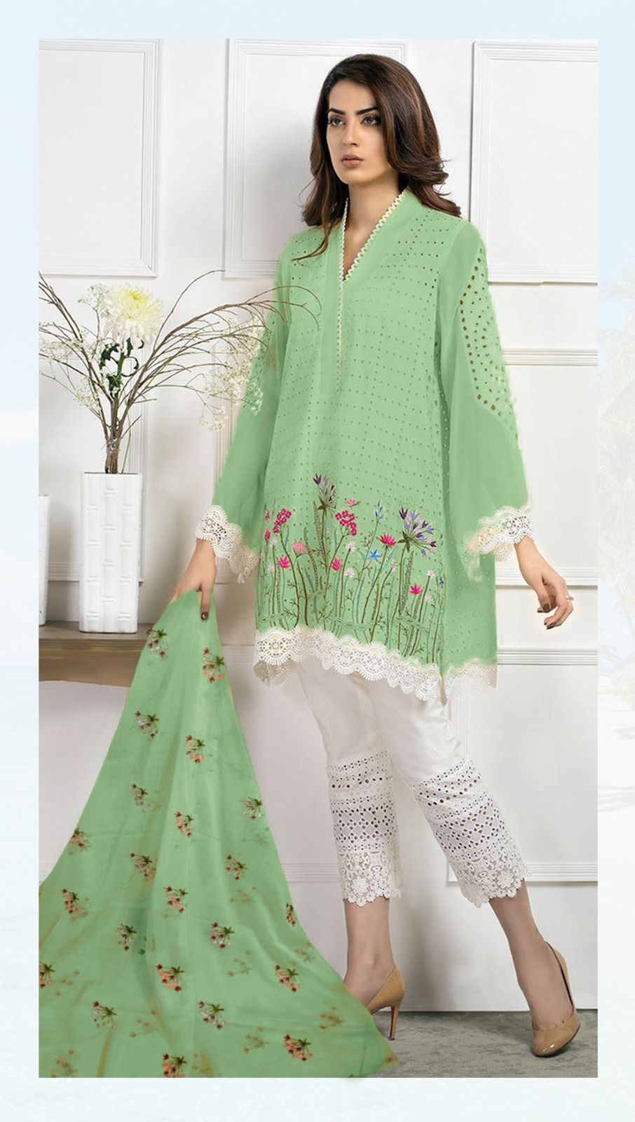 Farida Hassan Lawn 3 PC Embroidered Unstitched