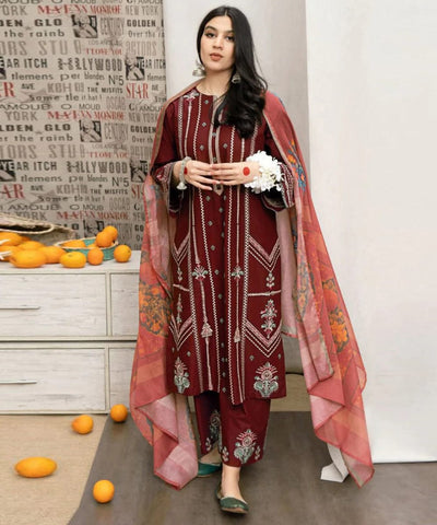 Urge pure lawn 3PC embroidered Unstitched