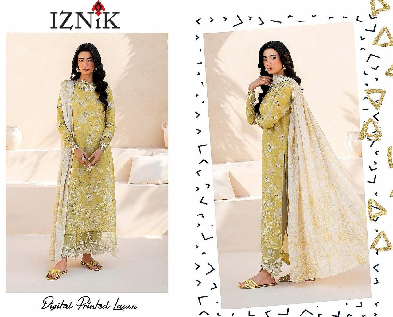 Iznik lawn 3PC Embroidered Unstitched