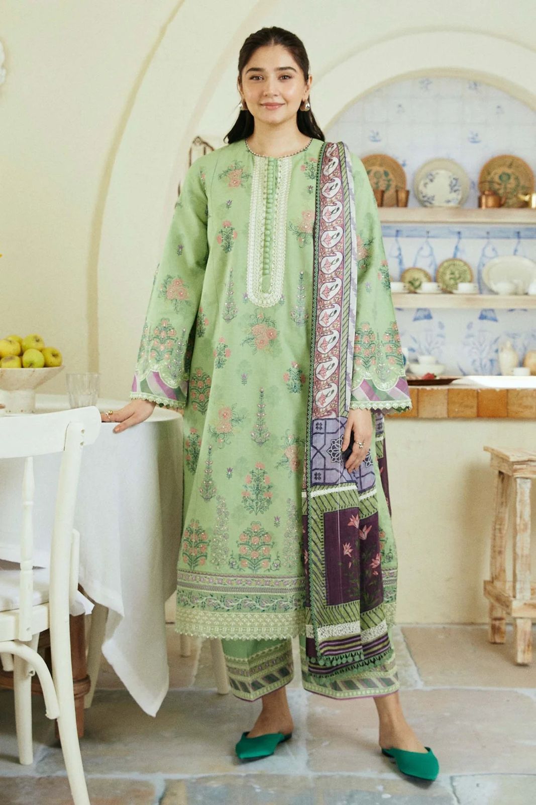 Zara Shahjahan lawn 3PC Embroidered Unstitched