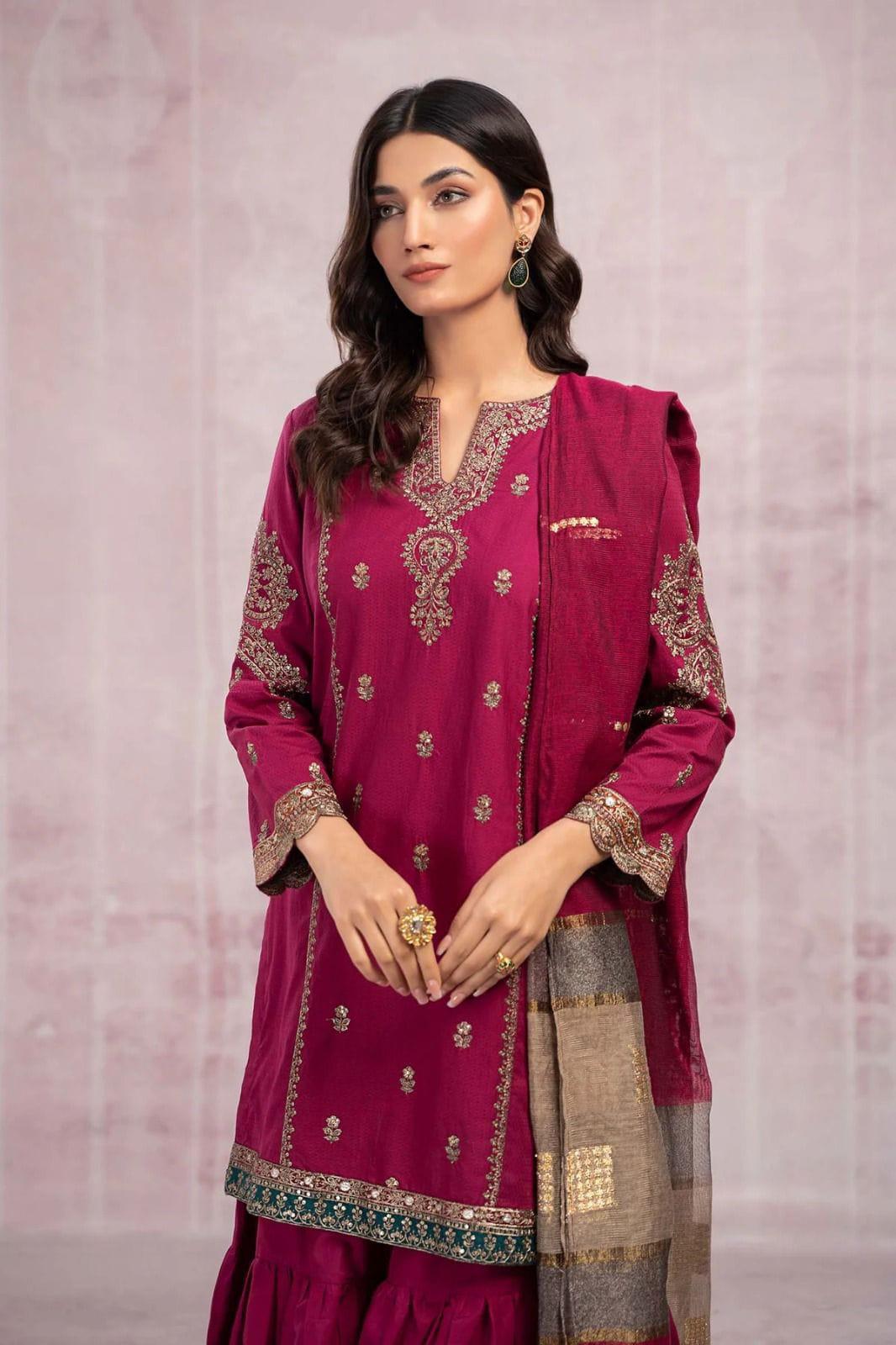 Maria.B 3 PC Pure Lawn Embroidered Unstitch