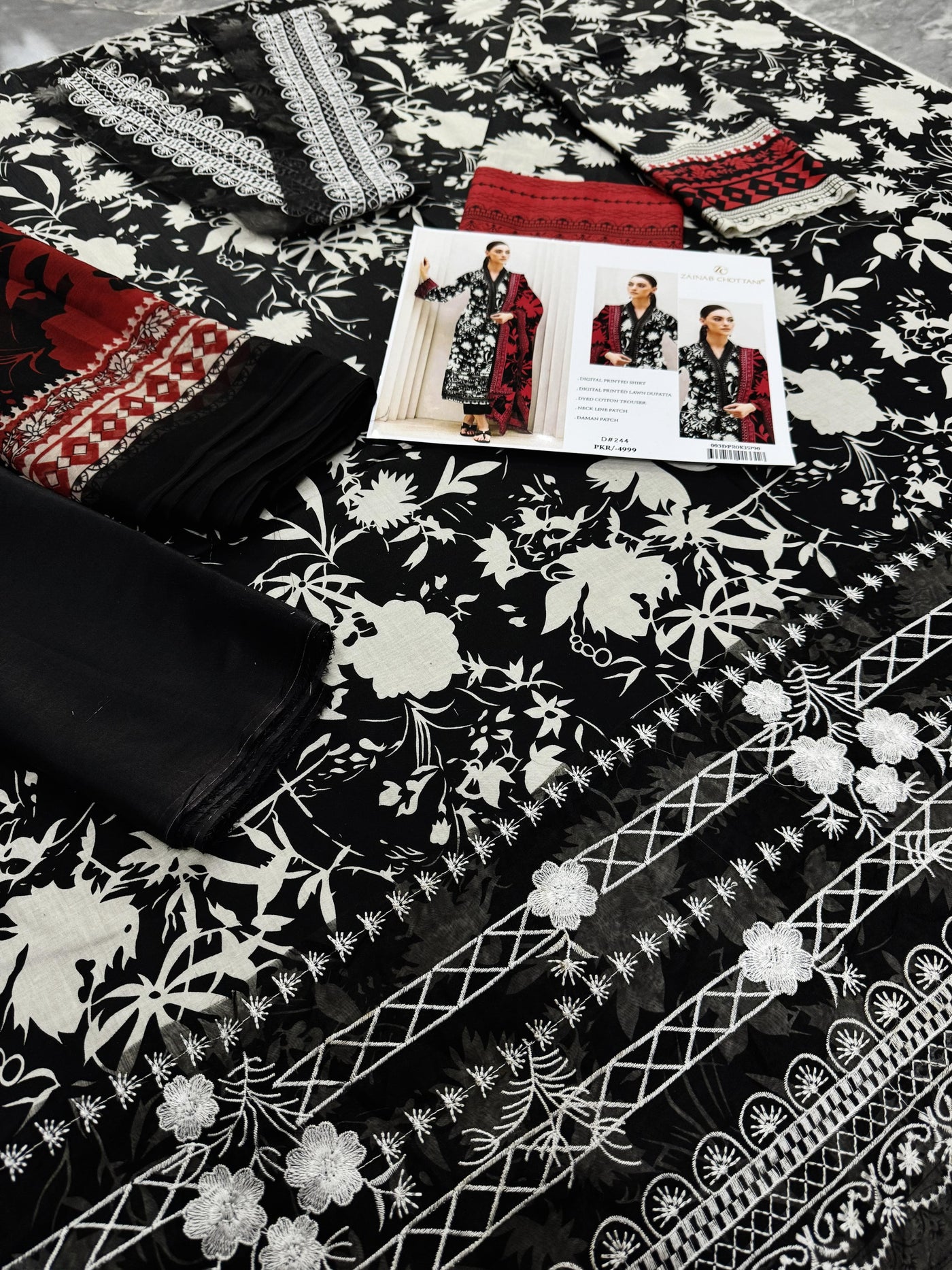 ZAINAB CHOTANI lawn 3PC digital printed Unstitched