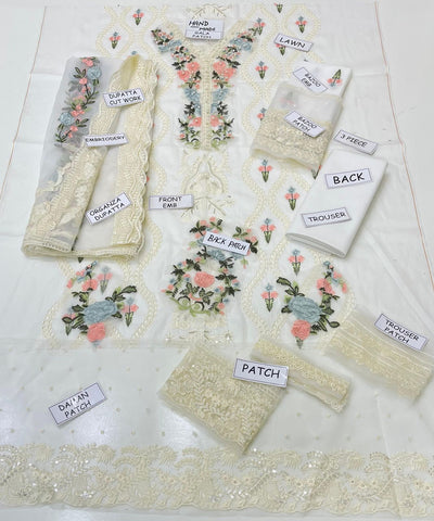 Crimson Luxury Chikankari lawn 3PC Embroidered Unstitched