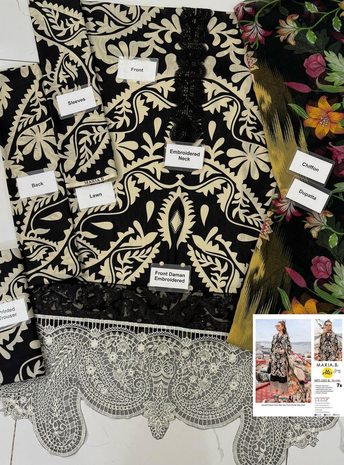 MARIA.B lawn 3PC Embroidered Unstitched