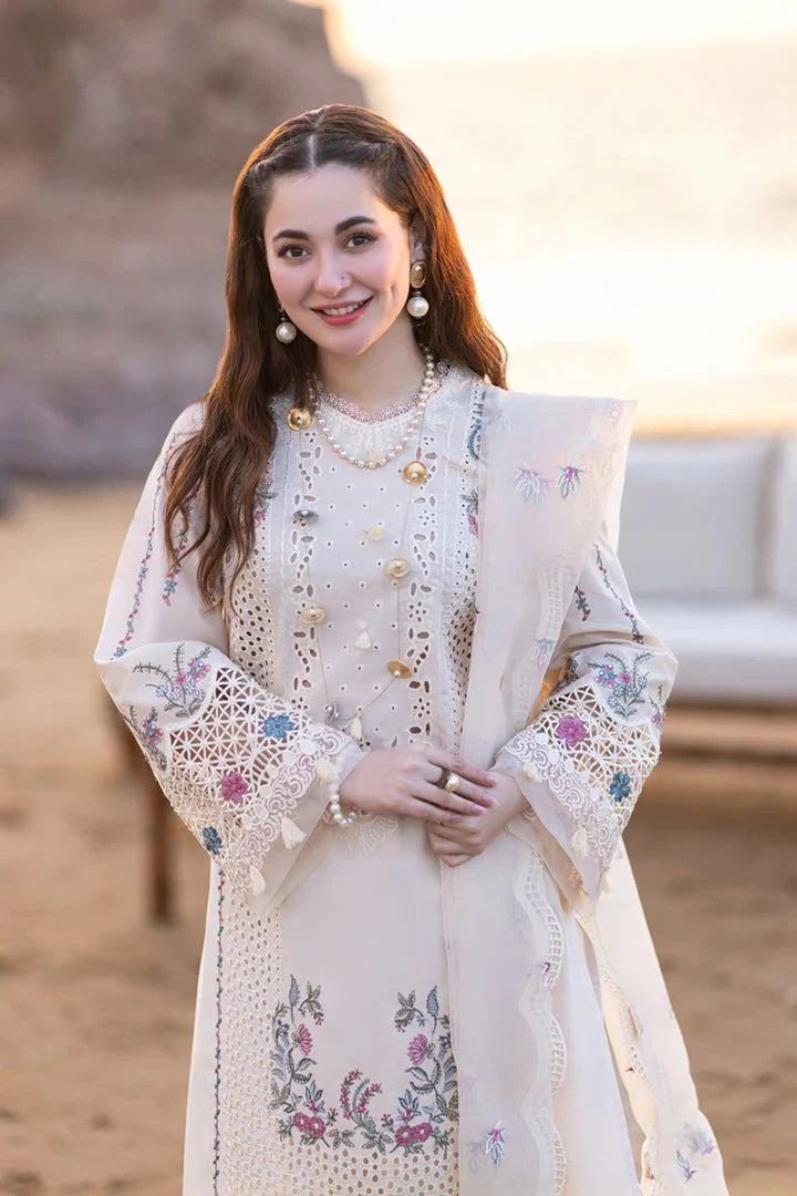 Qalamkar lawn 3PC Embroidered Unstitched
