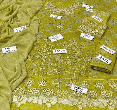 Iznik lawn 3PC Embroidered Unstitched