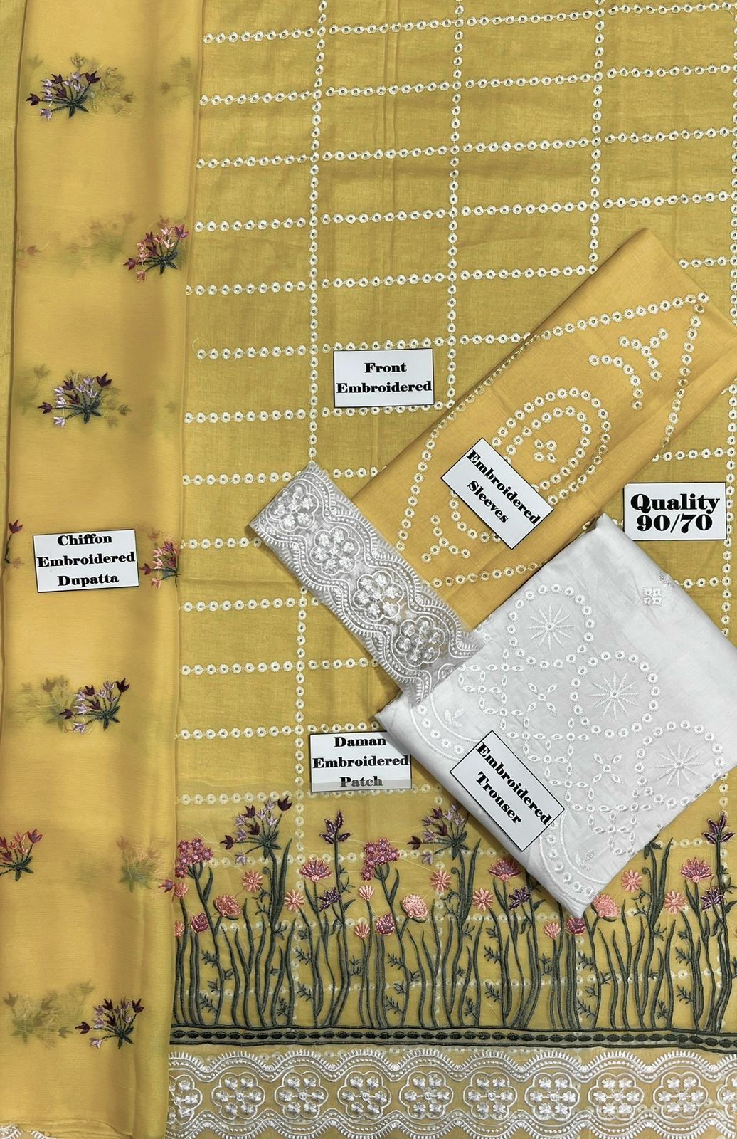 Farida Hassan Lawn 3 PC Embroidered Unstitched