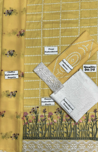 Farida Hassan Lawn 3 PC Embroidered Unstitched